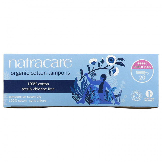 Natracare, Тампоны из органического хлопка, Супер плюс, 20 тампонов Natracare, Тампоны из органического хлопка, Супер плюс, 20 тампонов