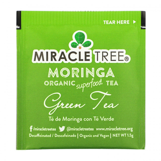 Miracle Tree, Moringa Organic Superfood Tea, зеленый чай, без кофеина, 25 чайных пакетиков, 37,5 г (1,32 унции)