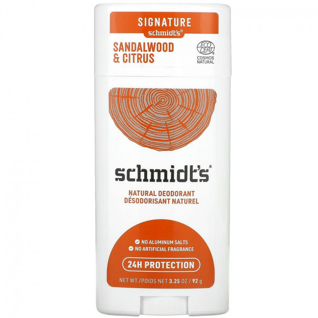 Schmidt's, Натуральный дезодорант, сандаловое дерево и цитрусовые, 3,25 унции (92 г)