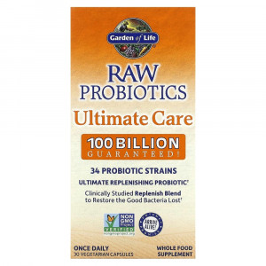 Garden of Life, RAW Probiotics Ultimate Care, 30 вегетарианских капсул