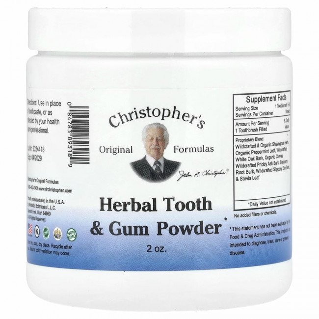 Christopher's Original Formulas, травяной порошок для зубов и десен, 56 г (2 унции)