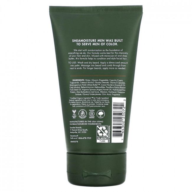 SheaMoisture, Для мужчин, средство для расчесывания бороды, масло маракуйи и масло ши, 1,18 мл (4 жидк. Унции)