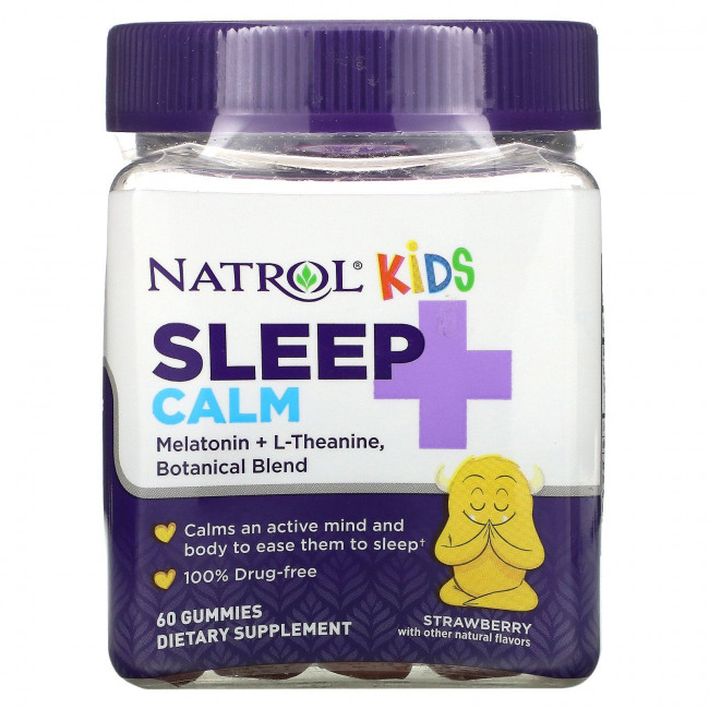 Natrol, Kids, Sleep + Calm, Strawberry, Ages 4 + Up, 60 Gummies Natrol, Kids, Sleep + Calm, Strawberry, Ages 4 + Up, 60 Gummies