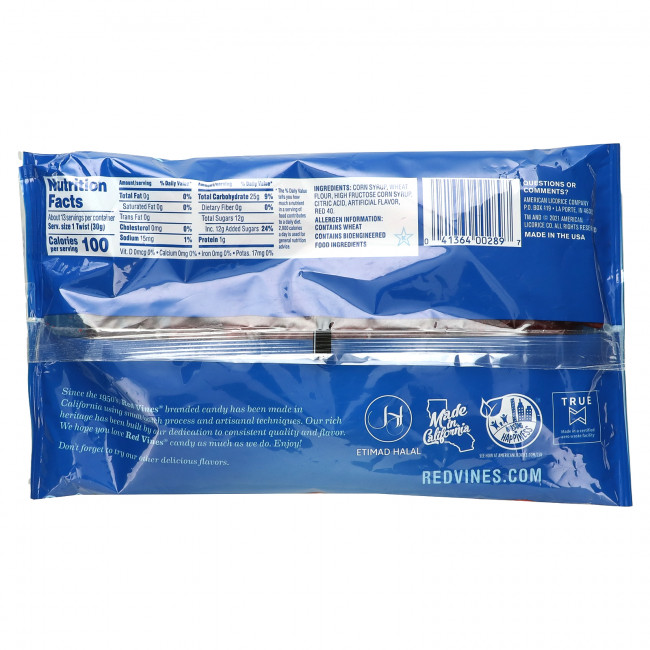 Red Vines, Super Strings Candy, оригинальный красный, 397 г (14 унций)