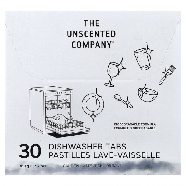 The Unscented Company, Таблетки для посудомоечной машины, 30 таблеток, 360 г (12,7 унции) The Unscented Company, Таблетки для посудомоечной машины, 30 таблеток, 360 г (12,7 унции)