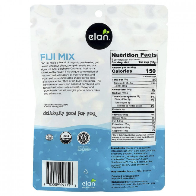 Elan, Organic Fiji Mix, 4.8 унции (135 г) Elan, Organic Fiji Mix, 4.8 унции (135 г)