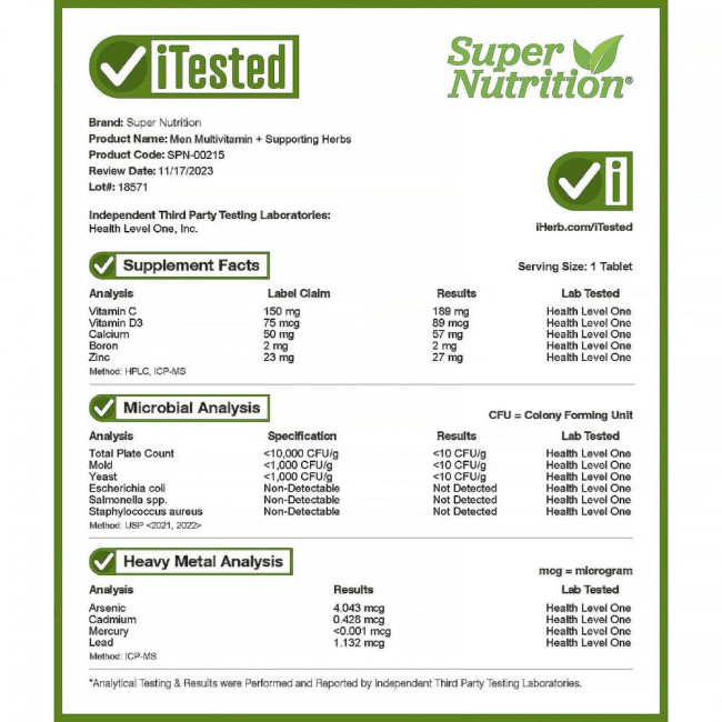 Super Nutrition, SimplyOne, мультивитамины и поддерживающие травы для мужчин, 90 таблеток Super Nutrition, SimplyOne, мультивитамины и поддерживающие травы для мужчин, 90 таблеток