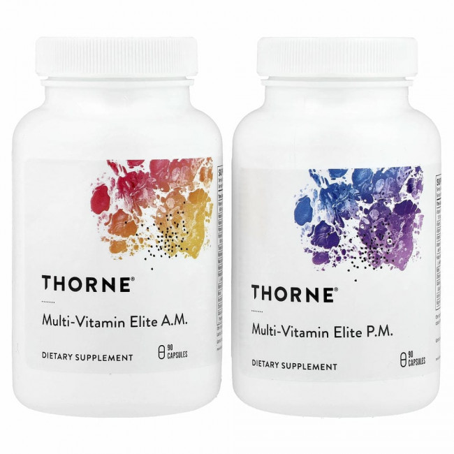 Thorne Research, Multi-Vitamin Elite, 2 флакона, по 90 капсул в каждом Thorne Research, Multi-Vitamin Elite, 2 флакона, по 90 капсул в каждом