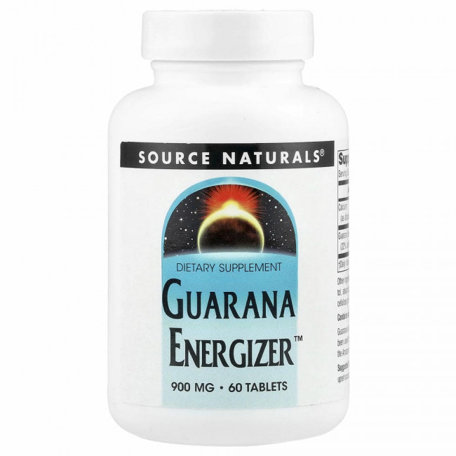 Source Naturals, Guarana Energizer, 900 мг, 60 таблеток Source Naturals, Guarana Energizer, 900 мг, 60 таблеток