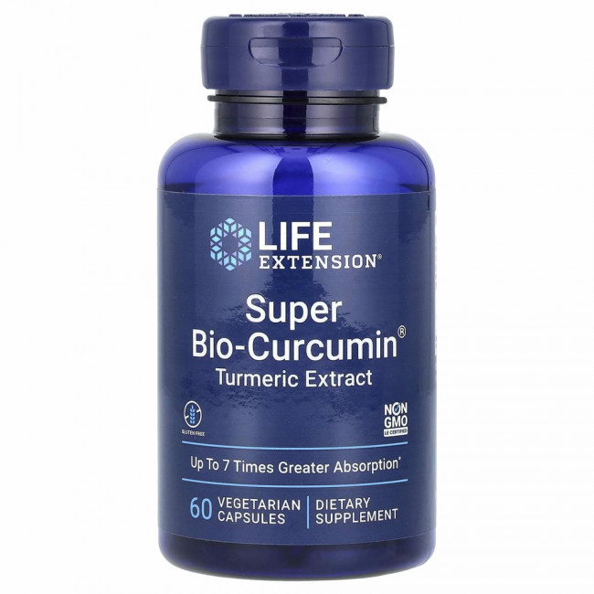 Life Extension, Super Bio-Curcumin, куркумин, 60 вегетарианских капсул Life Extension, Super Bio-Curcumin, куркумин, 60 вегетарианских капсул