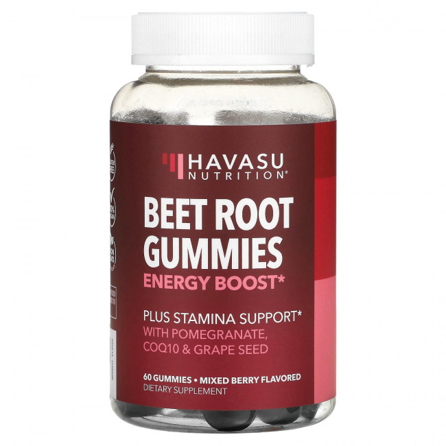 Havasu Nutrition, Жевательные мармеладки со свеклой, ягодное ассорти, 60 жевательных мармеладок Havasu Nutrition, Жевательные мармеладки со свеклой, ягодное ассорти, 60 жевательных мармеладок
