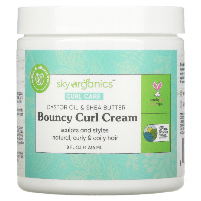 Sky Organics, Curl Care, крем для упругих локонов, 236 мл (8 жидк. Унций) Sky Organics, Curl Care, крем для упругих локонов, 236 мл (8 жидк. Унций)