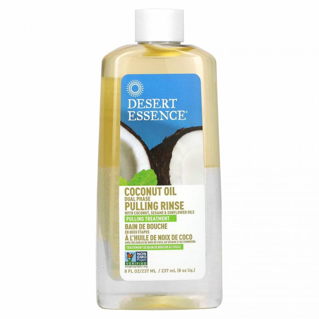 Desert Essence, двухфазное кокосовое масло, полоскание протягиванием, 236 мл (8 жидк. унций)