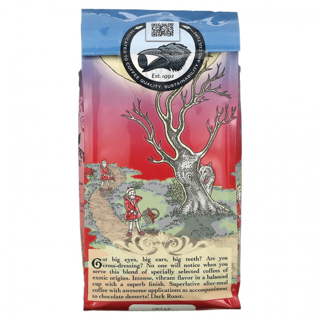 Raven's Brew Coffee, Wicked Wolf Coffee, органический, молотый, темной обжарки, 340 г (12 унций)