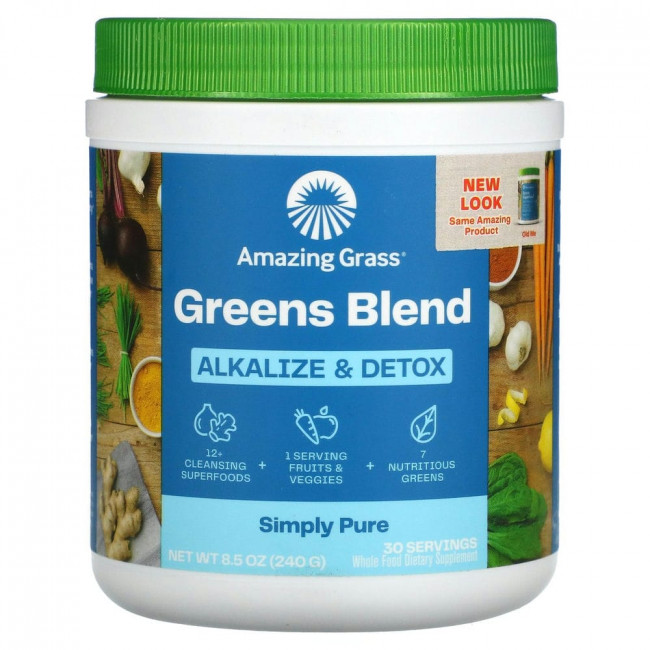 Amazing Grass, Green Superfood, добавка для снижения кислотности и выведения токсинов, 240 г (8,5 унции) Amazing Grass, Green Superfood, добавка для снижения кислотности и выведения токсинов, 240 г (8,5 унции)
