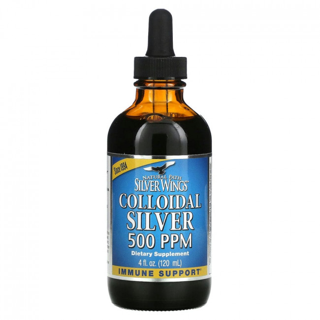 Natural Path Silver Wings, Colloidal Silver, Extra Strength, 500 ч/млн, 120 мл (4 жидких унции)