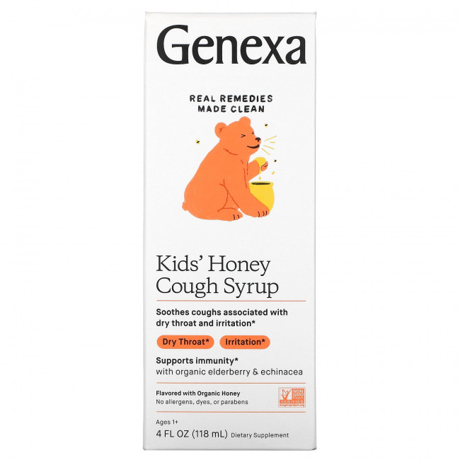Genexa, Kid's Honey, сироп от кашля, для детей от 1 года, органический мед, 118 мл (4 жидк. Унции)