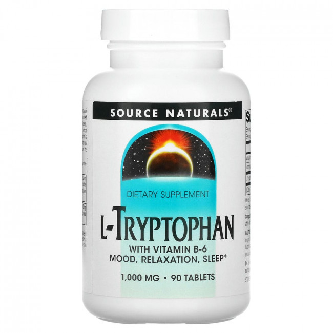 Source Naturals, L-триптофан, 1000 мг, 90 таблеток