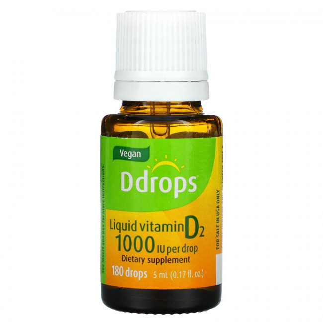 Ddrops, Liquid Vitamin D2, 1,000 IU , 0.17 fl oz ( 5 ml)