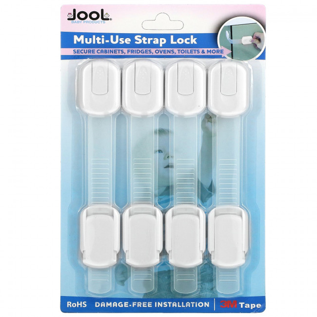 Jool Baby Products, Универсальный ремешок с замком, 4 шт. В упаковке
