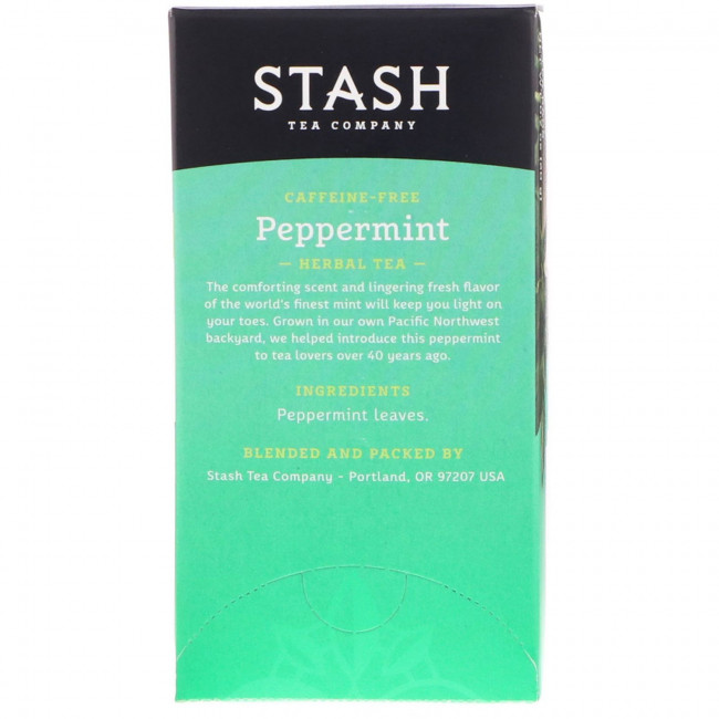 Stash Tea, Herbal Tea, перечная мята, без кофеина, 20 чайных пакетиков, 20 г (0,7 унции)