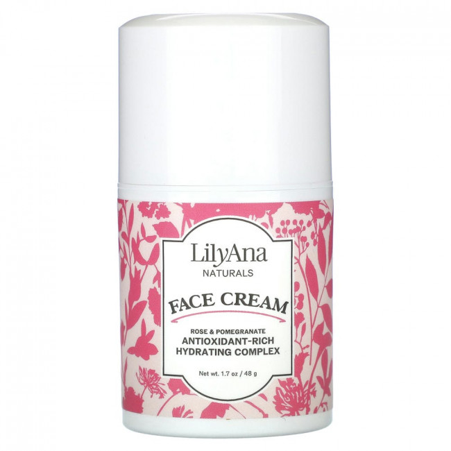 Lilyana Naturals, Face Cream, Rose & Pomegranate , 1.7 oz (48 g)
