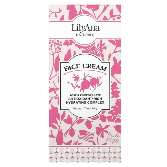 Lilyana Naturals, Face Cream, Rose & Pomegranate , 1.7 oz (48 g)