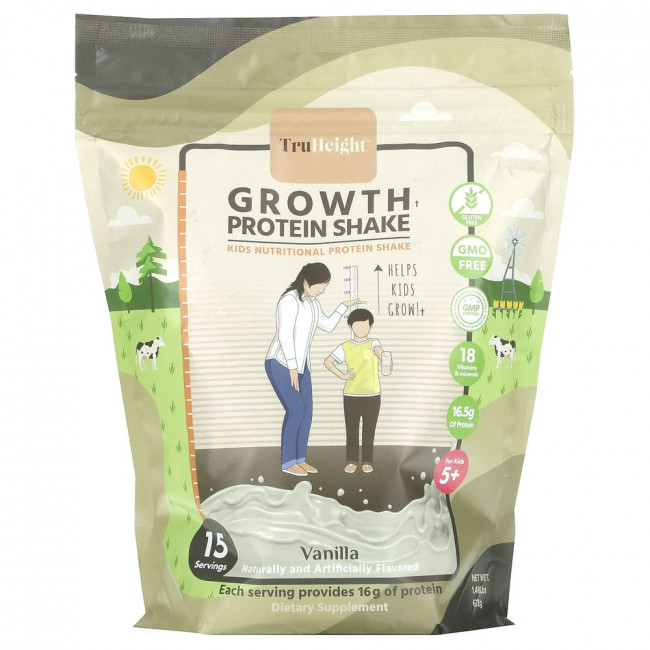 TruHeight, Growth, Protein Shake, For Kids 5+, Vanilla, 1.48 lbs (672 g)