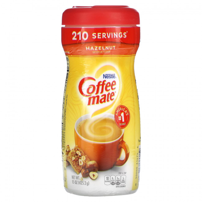 Coffee Mate, Coffee Creamer, фундук, 425,2 г (15 унций) Coffee Mate, Coffee Creamer, фундук, 425,2 г (15 унций)