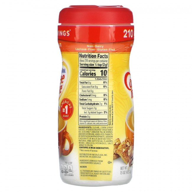 Coffee Mate, Coffee Creamer, фундук, 425,2 г (15 унций) Coffee Mate, Coffee Creamer, фундук, 425,2 г (15 унций)