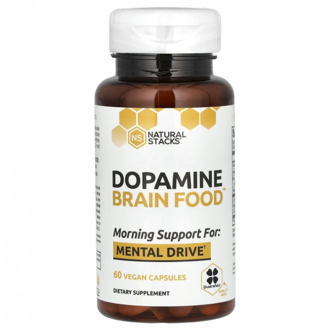 Natural Stacks, Dopamine Brain Food, 60 вегетарианских капсул