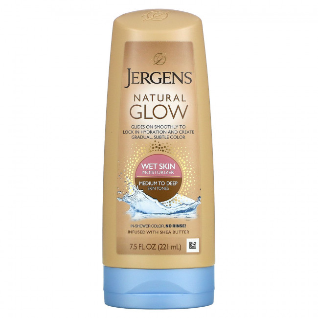 Jergens, Увлажняющее средство Natural Glow для нанесения на влажную кожу, оттенок Medium to Tan (221 мл) Jergens, Увлажняющее средство Natural Glow для нанесения на влажную кожу, оттенок Medium to Tan (221 мл)
