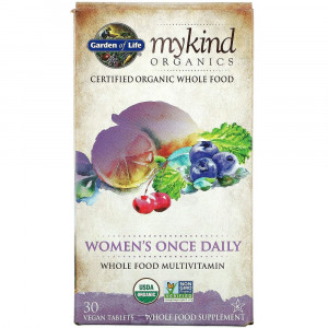 Garden of Life, MyKind Organics, мультивитамины для женщин для приема один раз в день, 30 веганских таблеток Garden of Life, MyKind Organics, мультивитамины для женщин для приема один раз в день, 30 веганских таблеток