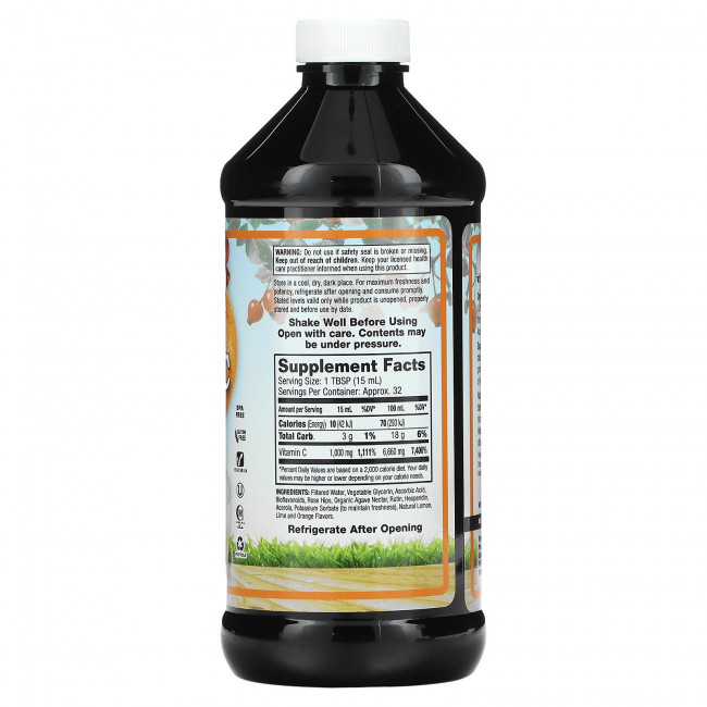 Dynamic Health Laboratories, Жидкий витамин С, натуральные ароматизаторы со вкусом цитрусовых, 1000 мг, 473 мл (16 жидк. унций) Dynamic Health Laboratories, Жидкий витамин С, натуральные ароматизаторы со вкусом цитрусовых, 1000 мг, 473 мл (16 жидк. унций)