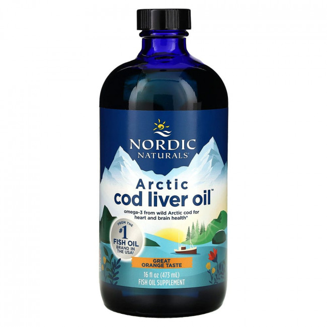 Nordic Naturals, жир печени арктической трески, со вкусом апельсина, 473 мл (16 жидк. унций)