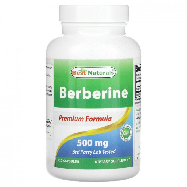 Best Naturals, Берберин, 500 мг, 120 капсул