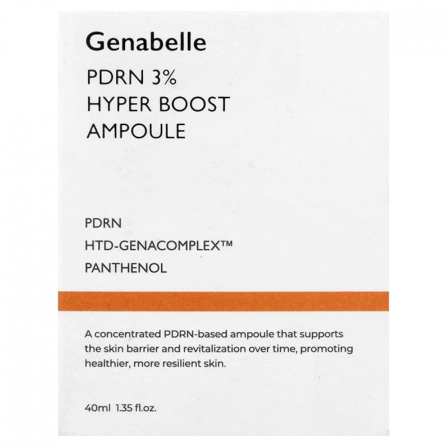Genabelle, ампула PDRN 3% Hyper Boost, 40 мл (1,35 жидких унций) Genabelle, ампула PDRN 3% Hyper Boost, 40 мл (1,35 жидких унций)