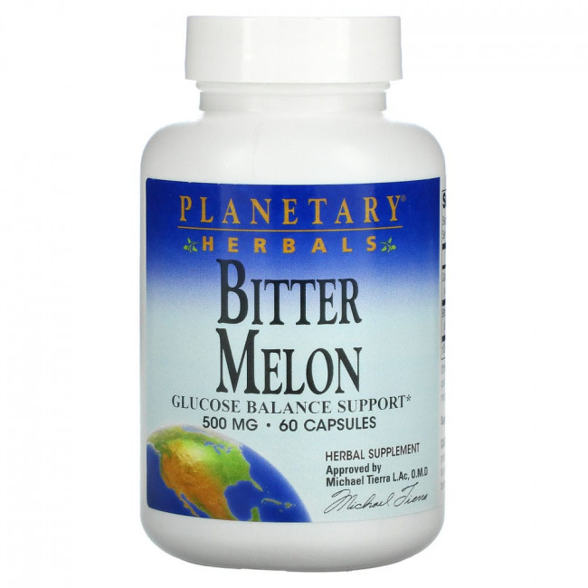 Planetary Herbals, горькая дыня, 500 мг, 60 капсул Planetary Herbals, горькая дыня, 500 мг, 60 капсул