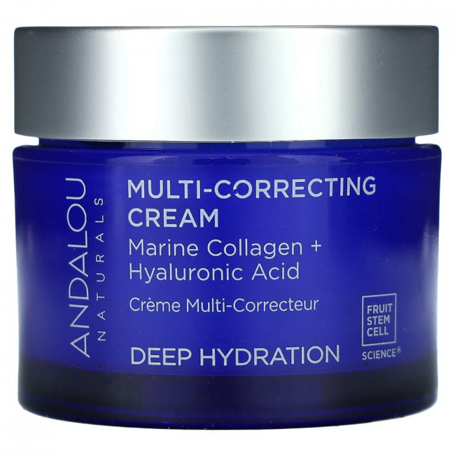 Andalou Naturals, Мульти-корректирующий крем, коллаген с биологическим дизайном + гиалуроновая кислота, 1,7 жидких унций (50 мл) Andalou Naturals, Мульти-корректирующий крем, коллаген с биологическим дизайном + гиалуроновая кислота, 1,7 жидких унций (50 мл)