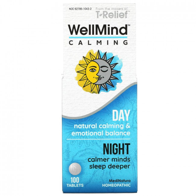 MediNatura, WellMind Calming Tablets, для снятия напряжения, 100 таблеток MediNatura, WellMind Calming Tablets, для снятия напряжения, 100 таблеток