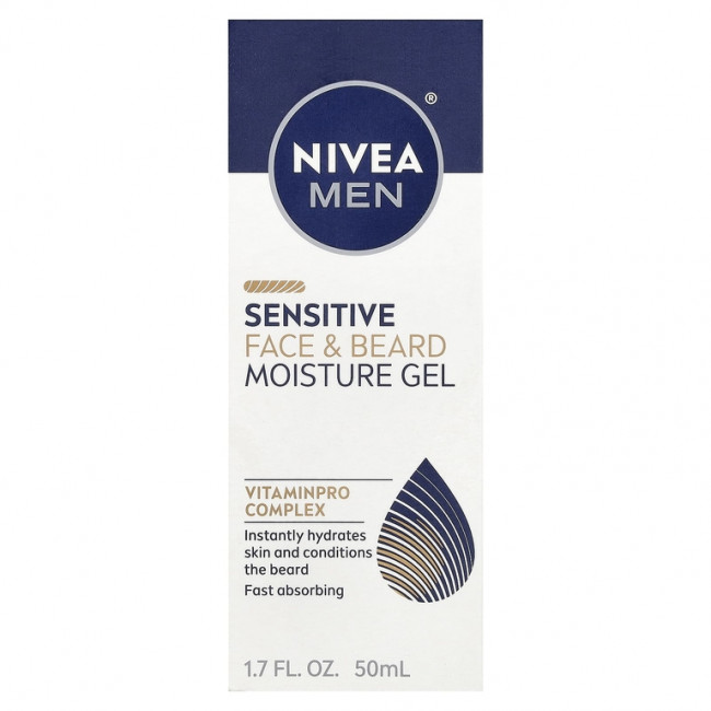 Nivea, Увлажняющий гель для чувствительного лица и бороды для мужчин, 50 мл (1,7 жидк. унц.)