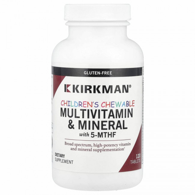 Kirkman Labs, мультивитамины и минералы для детей с 5-МТГФ в таблетках, 120 таблеток