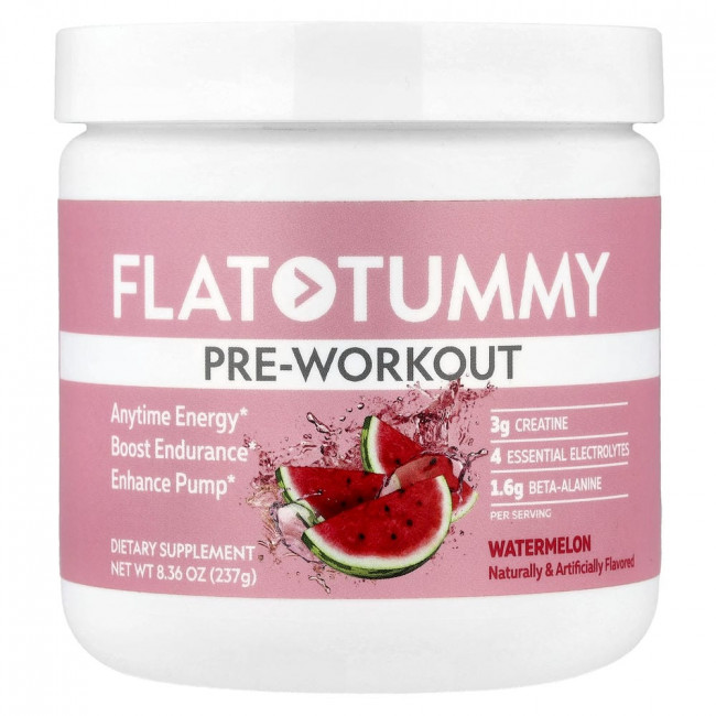 Flat Tummy, предтренировочный комплекс, арбуз, 237 г (8,36 унции)