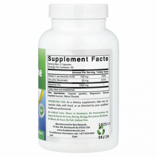 Best Naturals, Berberine Plus, 1000 mg/Serving, 120 Capsules
