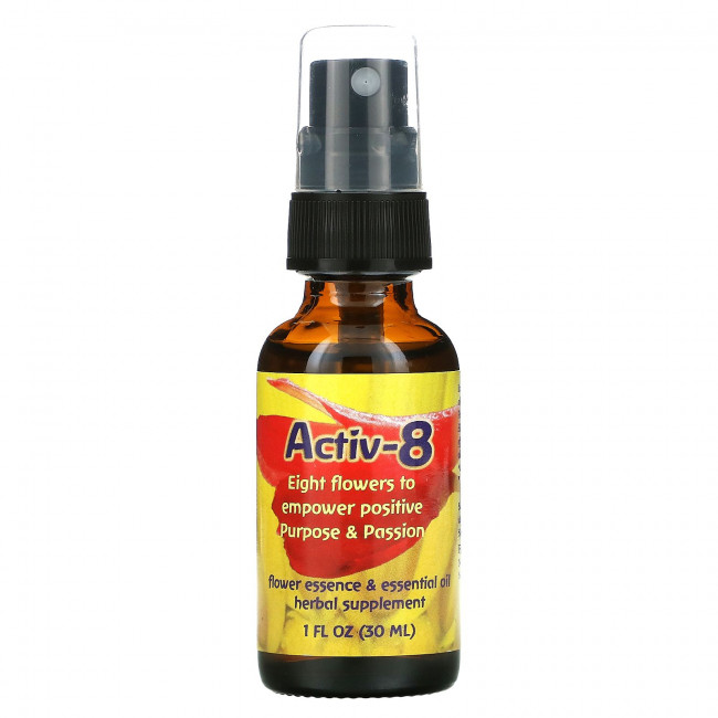 Flower Essence Services, Activ-8, цветочная эссенция и эфирное масло, 30 мл Flower Essence Services, Activ-8, цветочная эссенция и эфирное масло, 30 мл