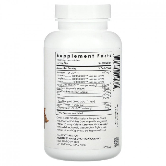 Michael's Naturopathic, W-Zymes Xtra, восстановительные ферменты, 180 таблеток, покрытых кишечнорастворимой оболочкой Michael's Naturopathic, W-Zymes Xtra, восстановительные ферменты, 180 таблеток, покрытых кишечнорастворимой оболочкой