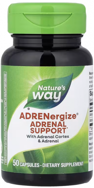 Nature's Way, ADRENergize, для здоровья надпочечников, 50 веганских капсул