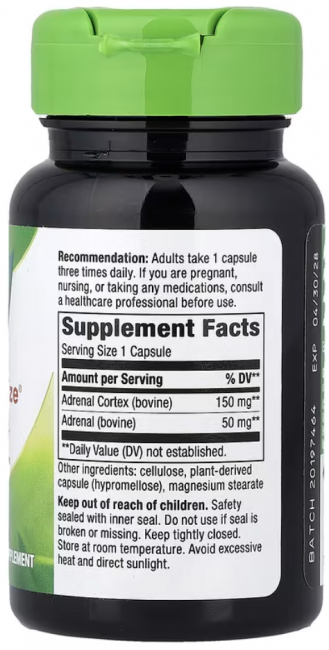 Nature's Way, ADRENergize, для здоровья надпочечников, 50 веганских капсул