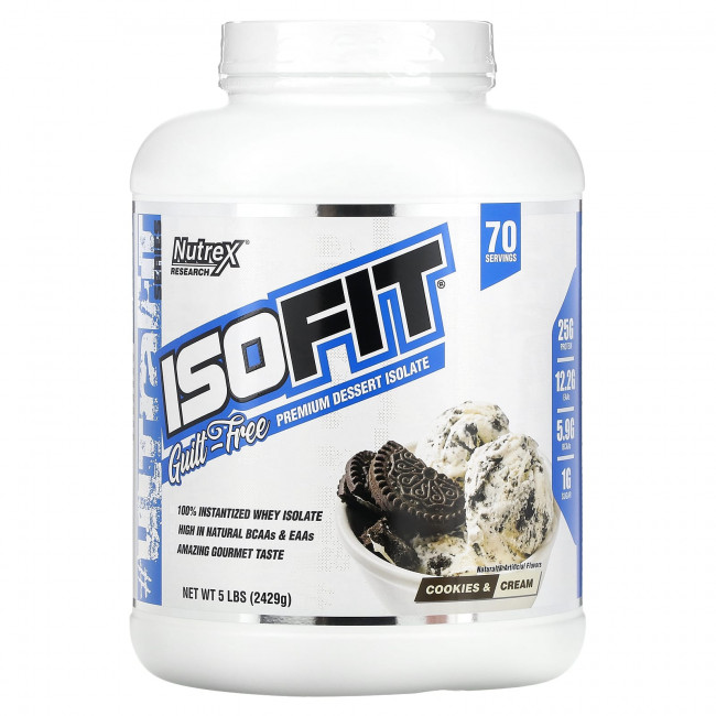 Nutrex Research, IsoFit, печенье и сливки, 2429 г (5 фунтов) Nutrex Research, IsoFit, печенье и сливки, 2429 г (5 фунтов)