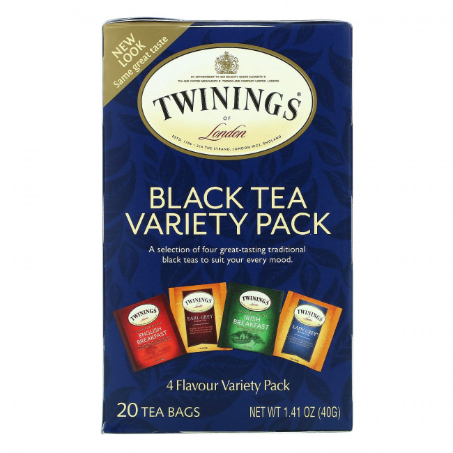 Twinings, черный чай, набор разных сортов, 20 чайных пакетиков, 40 г (1,41 унции) Twinings, черный чай, набор разных сортов, 20 чайных пакетиков, 40 г (1,41 унции)